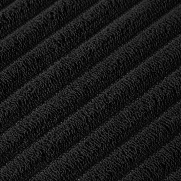 Cozy Black Corduroy Luxury Velvet Pompom Bed/Sofa Throw Pillow Cover/Case Set - Picture 5 of 8